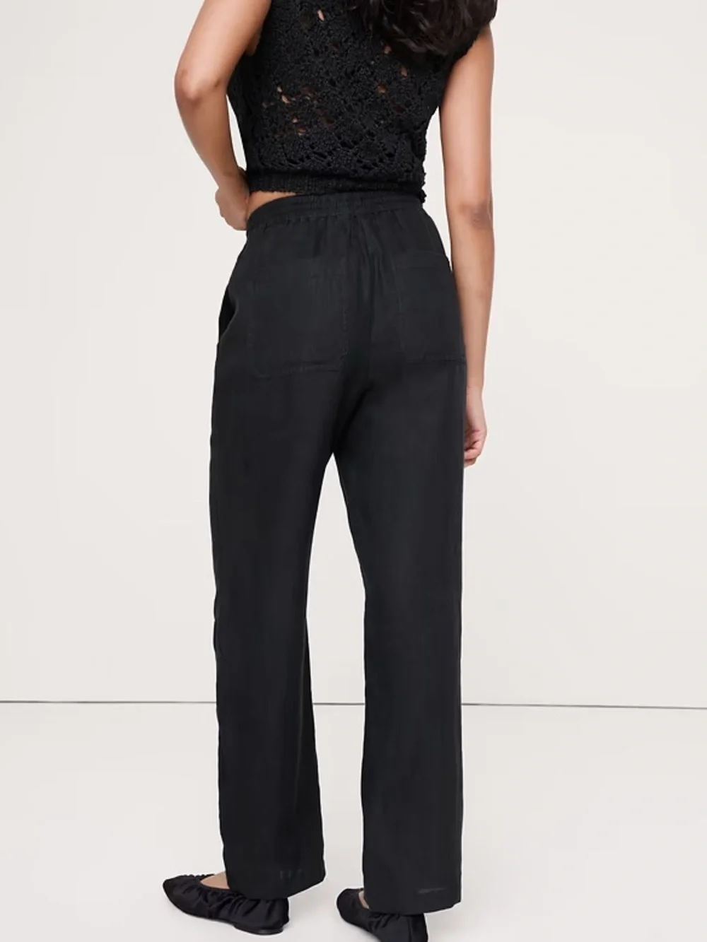 NEW! BANANA REPUBLIC THE GETAWAY STRAIGHT-LEG PULL-ON PANT IN LINEN